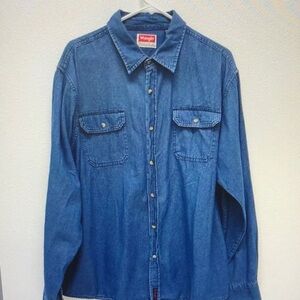 Wrangler Men's Denim Button-Up Shirt - Blue